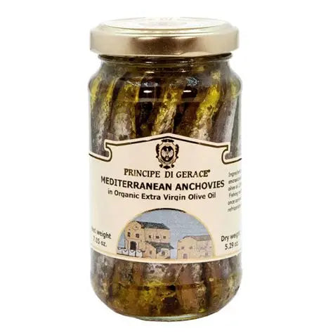 Mediterranean Anchovies (whole) in Organic Extra Virgin Olive Oil by Principe di Gerace