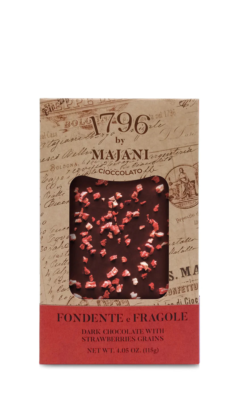 "Le Golose" 1796 Dark Chocolate Bar with Strawberries by Majani